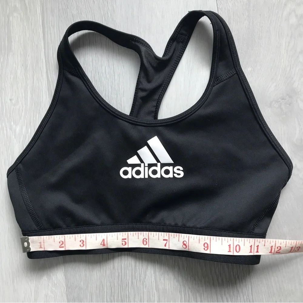 ADIDAS SPORTS BRA BLACK RACERBACK LOGO FIRM SUPPORT WOMENS SMALL - Picture 7 of 8